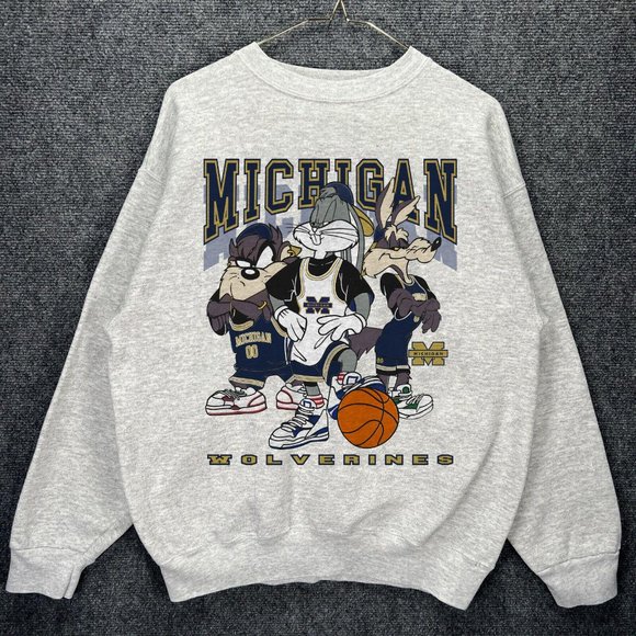NC.AA Michigan Wolverines Looney Tunes 1998 University shirt sweatshirt retro - Picture 1 of 2